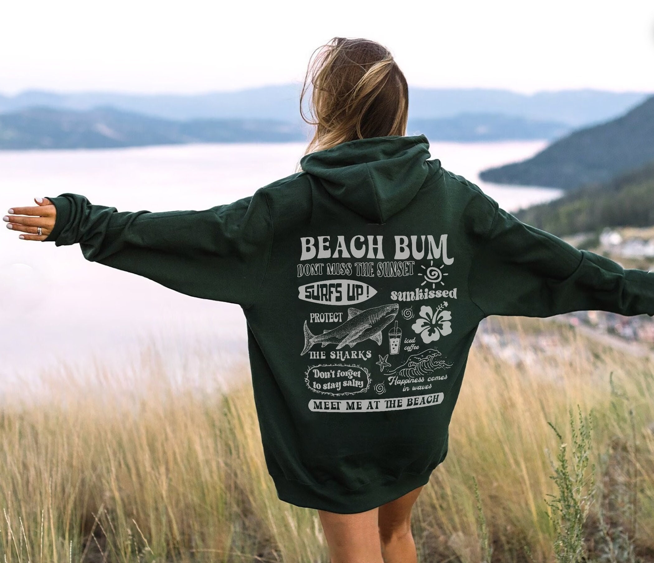 Beach Bum Hoodie Y2k Beach Sweatshirt Shark Hoodie Preppy Beach Bum Hoodie Y2k Beach Sweatshirt Shark Hoodie Preppy