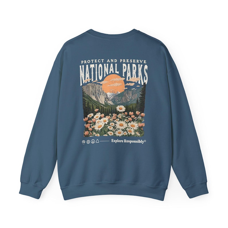 Jaren 90 nationale parken sweatshirt muesli meisjesshirt Wildlife ronde hals wandelen camping kleding Wanderlust shirt afbeelding 9