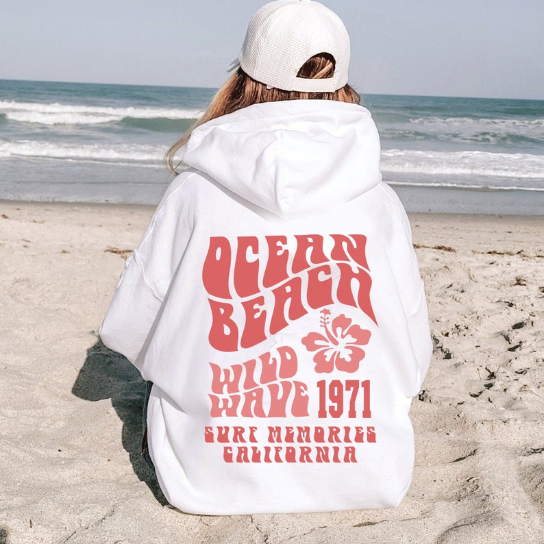 Ocean Beach Hoodie Aesthetic Hoodie Tumblr Sweatshirt CA Surf - Etsy