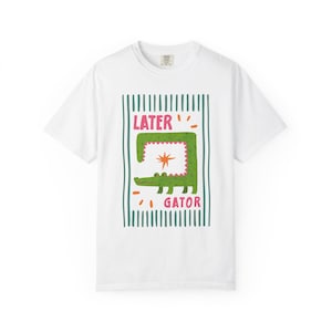 90s Later Alligator Vintage style Comfort Colors® Tee, Sarcastic Later Shirt Crocodile Graphic Shirt image 8