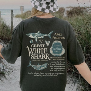 90's Great white Shark T shirt Unisex Shark Lovers Tee Comfort Colors Vintage look Shirt
