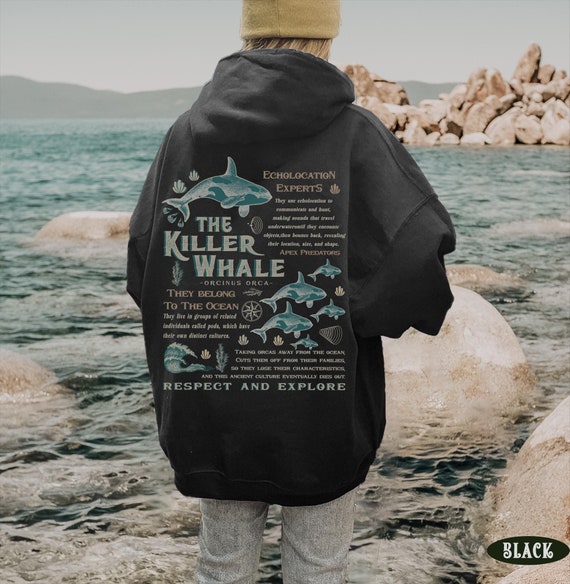 The Killer Whale Hoodie Vintage Y2k Ocean Lovers Clothing Orca Lover gift Marine Wildlife unisex Sweatshirt Orca Fact Trendy Oversized Top
