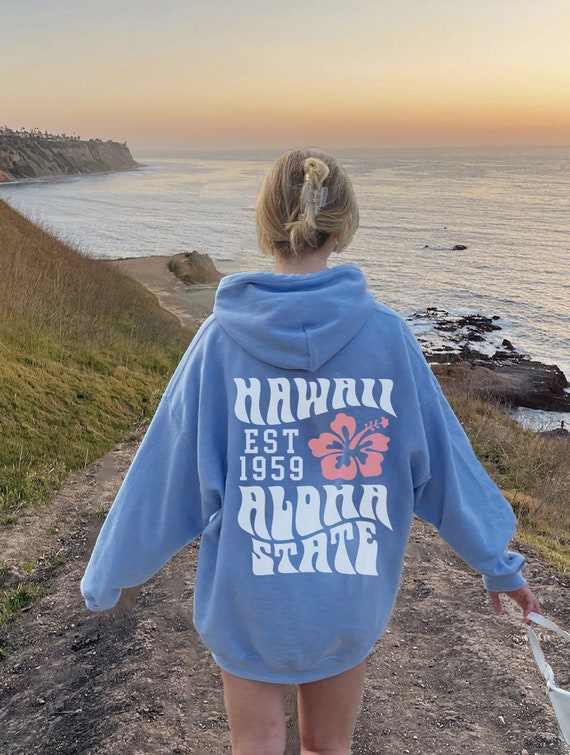 Hawaii Beach Hoodie O'ahu Sweatshirt Honolulu Hoodie Words - Etsy