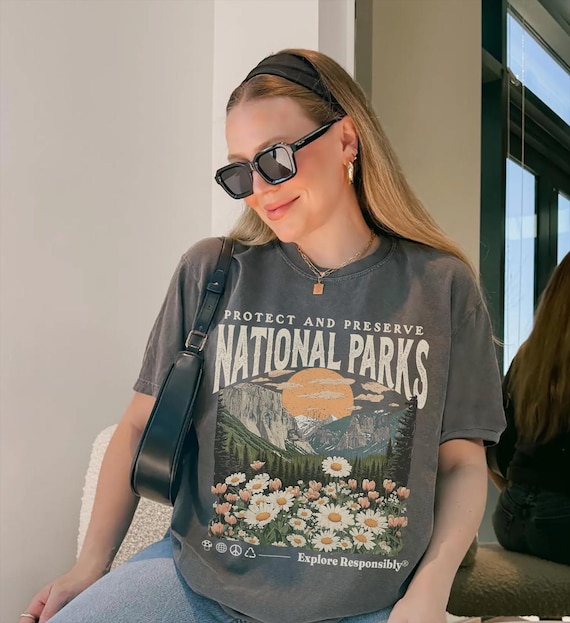National Parks T-Shirt, Comfort Colors Vintage Nature Lover Shirt, Parks Over Profit Tee, Protect Our Parks Granola Girl Tee, Wildlife Shirt