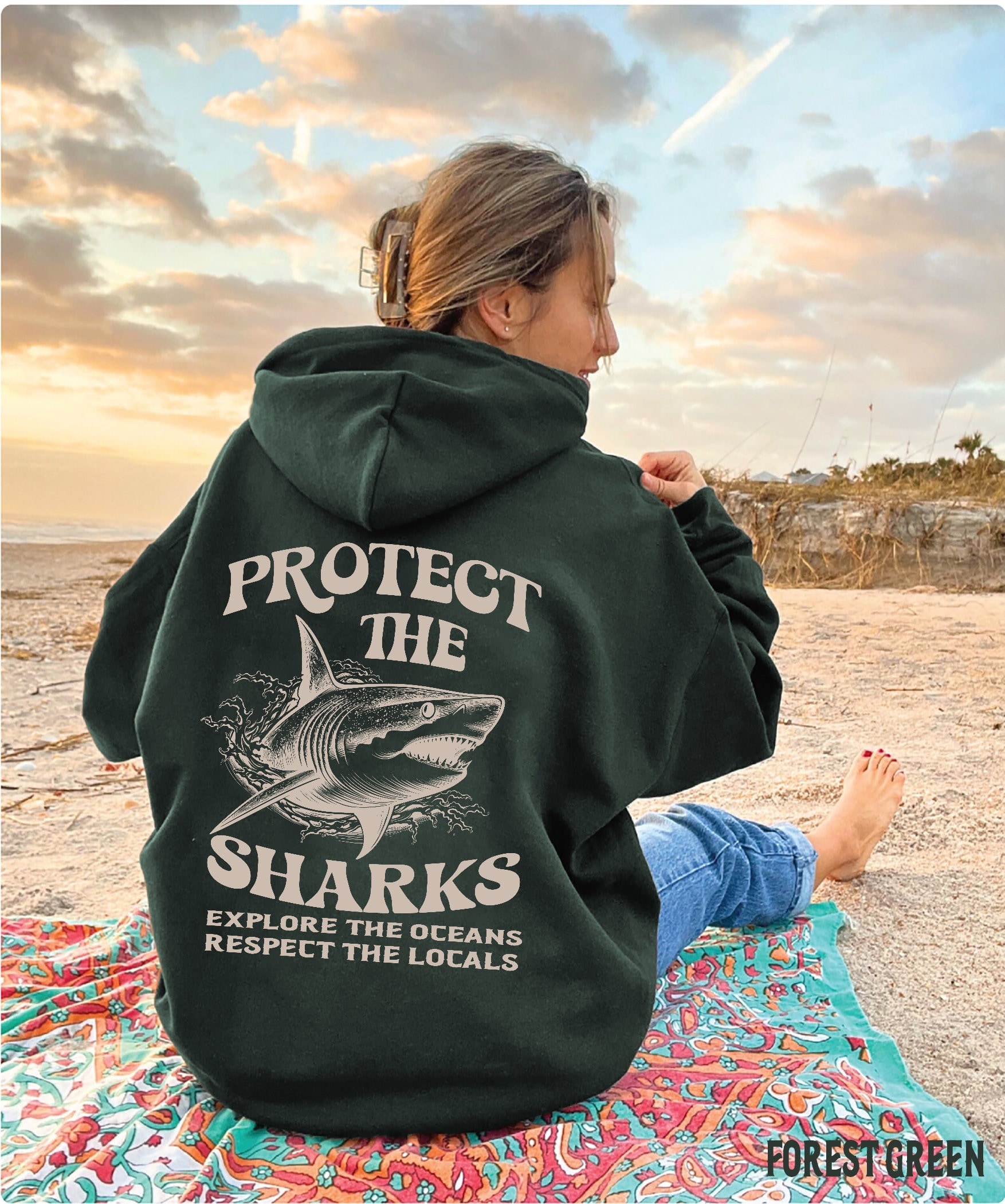 Protect the Sharks Shirt Shark Hoodie Shark Sweatshirt VSCO Hoodie Surfing Hoodie Respect the Locals Hoodie Shark Lover Gift Etsy