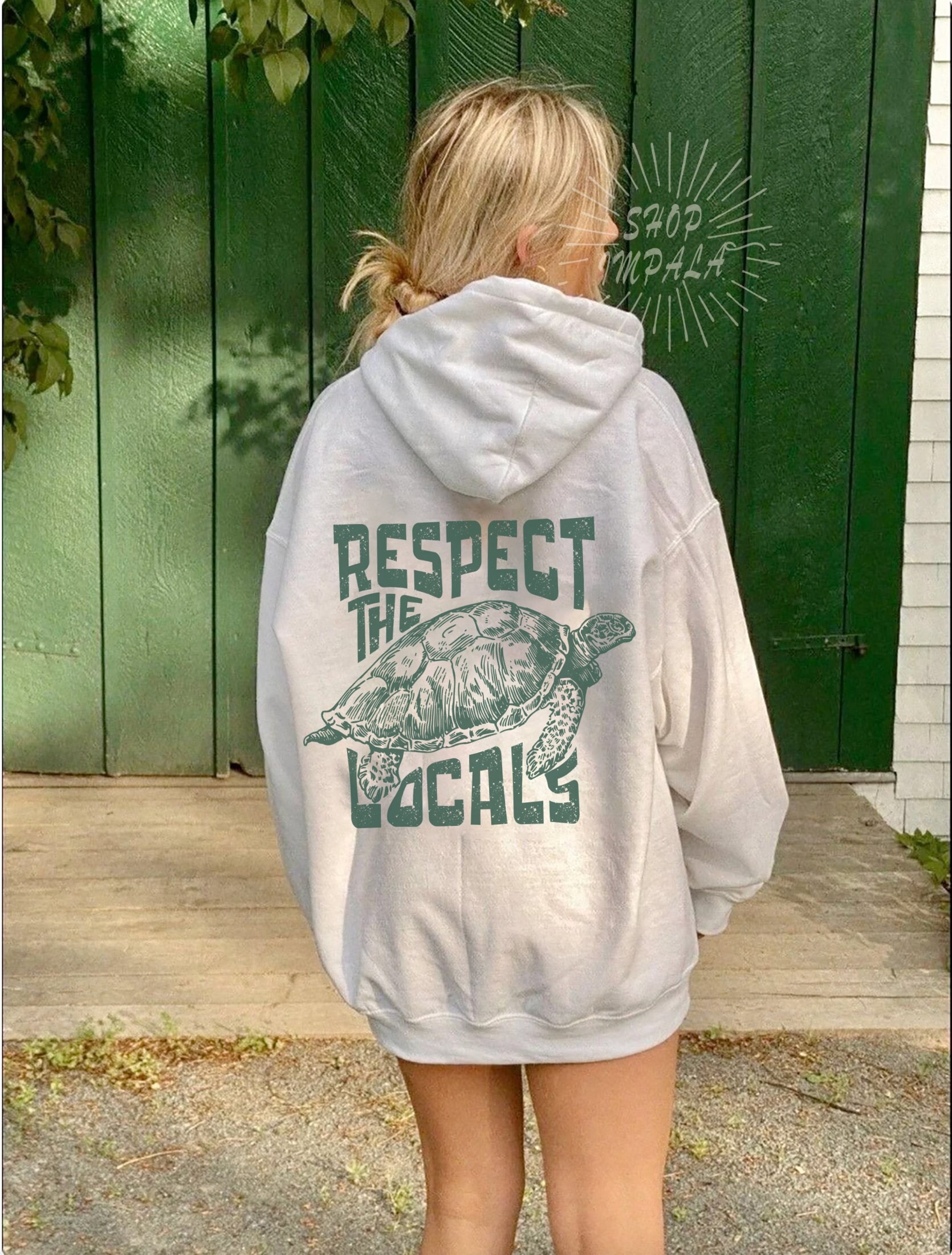 Turtle Surf Hoodie Respect the Locals Shirt Beach Bum Hoodie