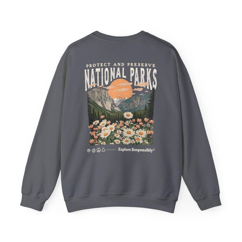 Jaren 90 nationale parken sweatshirt muesli meisjesshirt Wildlife ronde hals wandelen camping kleding Wanderlust shirt afbeelding 10