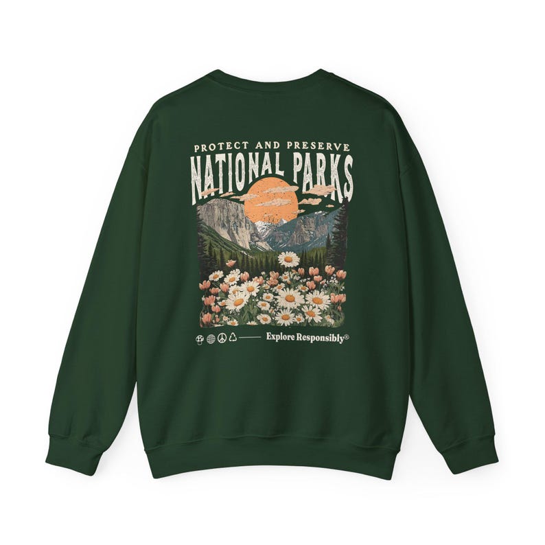 Jaren 90 nationale parken sweatshirt muesli meisjesshirt Wildlife ronde hals wandelen camping kleding Wanderlust shirt afbeelding 7