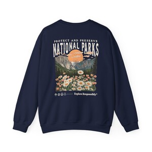 Jaren 90 nationale parken sweatshirt muesli meisjesshirt Wildlife ronde hals wandelen camping kleding Wanderlust shirt afbeelding 12