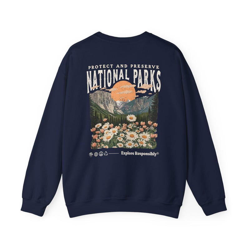 Jaren 90 nationale parken sweatshirt muesli meisjesshirt Wildlife ronde hals wandelen camping kleding Wanderlust shirt afbeelding 12