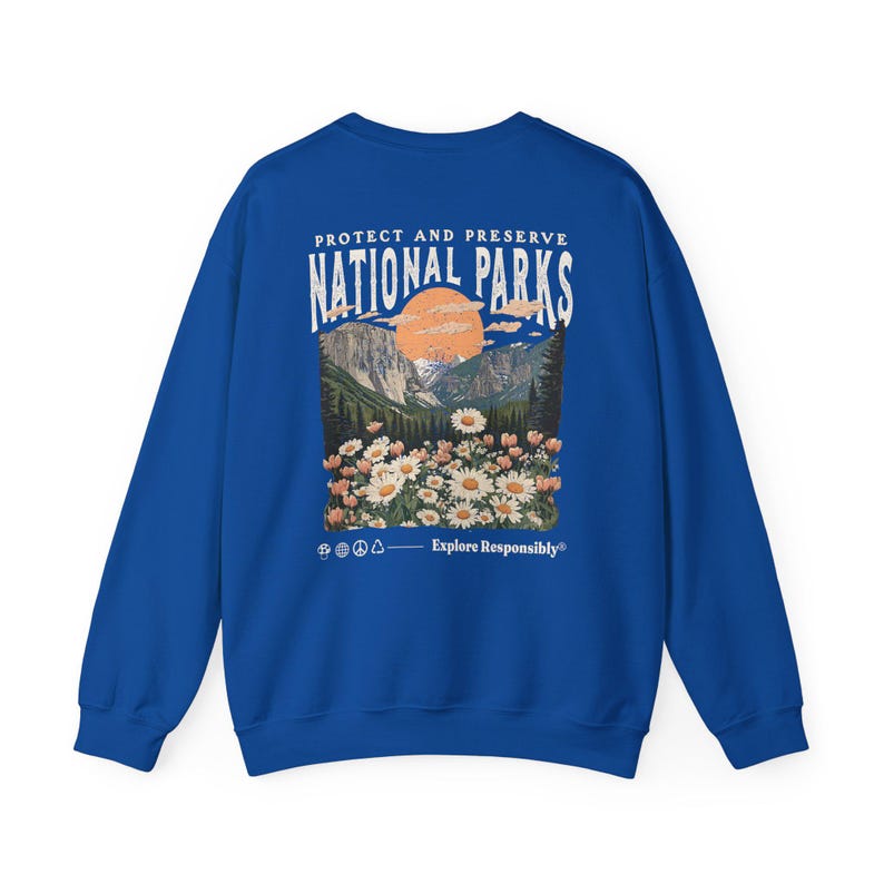 Jaren 90 nationale parken sweatshirt muesli meisjesshirt Wildlife ronde hals wandelen camping kleding Wanderlust shirt afbeelding 11