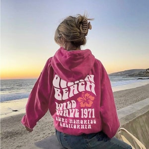 Ocean Beach Hoodie Printing Front and Back Aesthetic Hoodie Tumblr ...