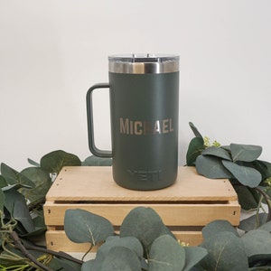 Custom Laser Engraved 24oz YETI Rambler Stackable Mug with Magslider Lid