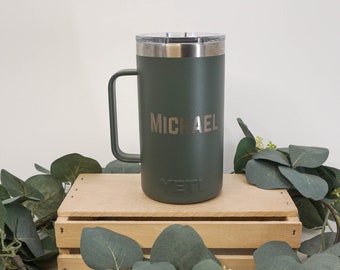Custom Laser Engraved 24oz YETI Rambler Stackable Mug with Magslider Lid