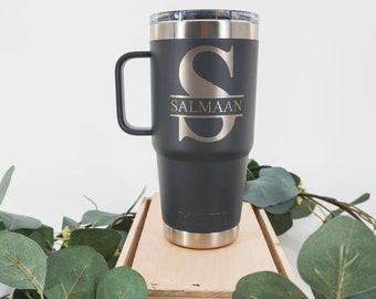 Custom Laser Engraved 20oz YETI Rambler Travel Mug with Stronghold Lid