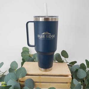 Custom Laser Engraved YETI Rambler 42oz Mug with Straw Lid
