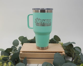 Custom Laser Engraved 30oz YETI Rambler Travel Mug with Stronghold Lid