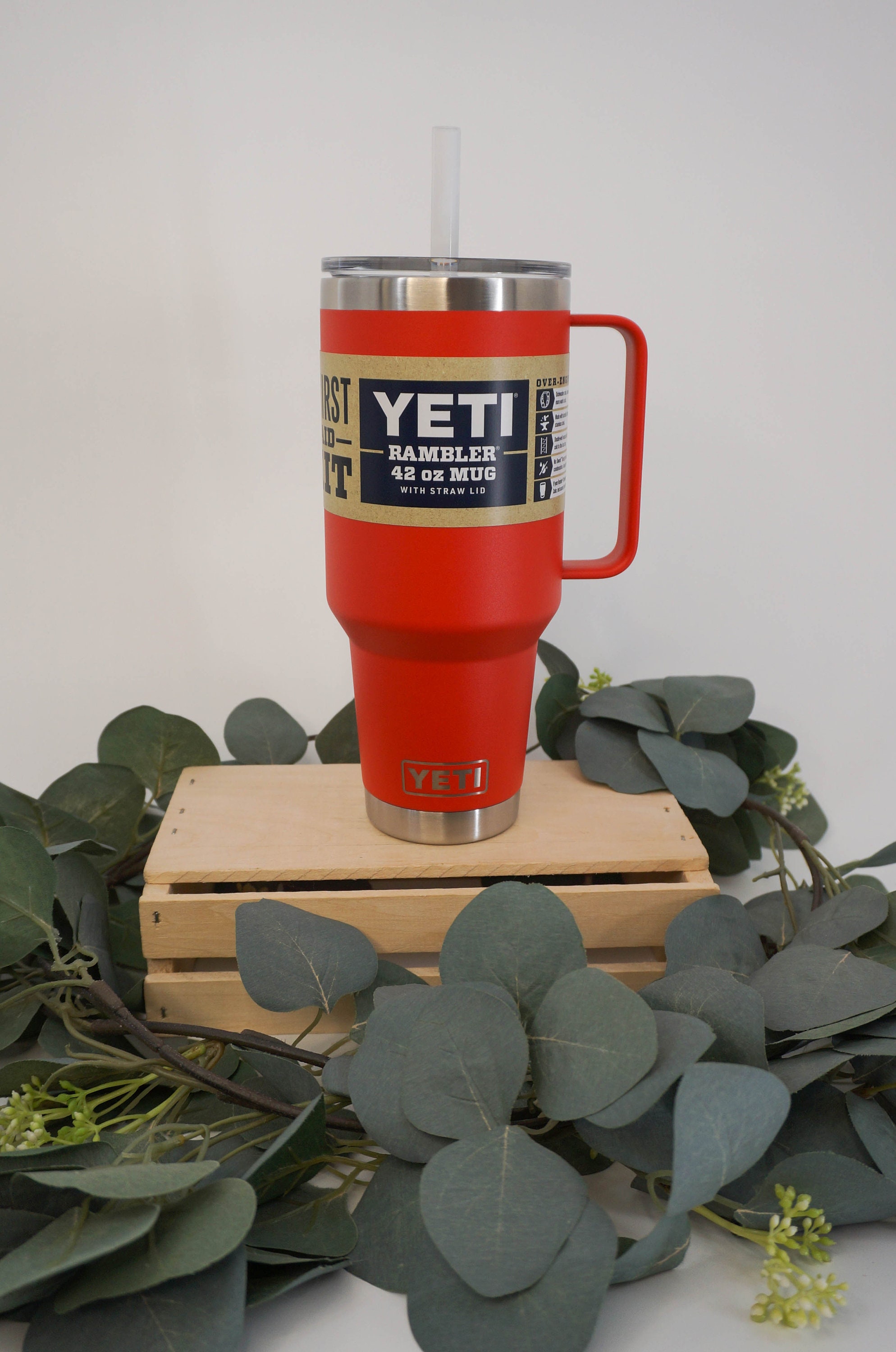 Custom Laser Engraved YETI Rambler 42oz Mug With Straw Lid 