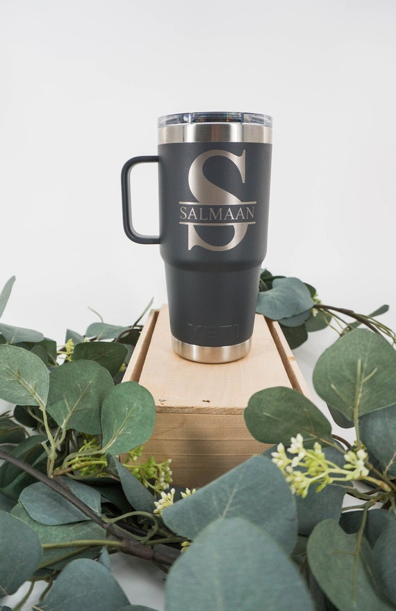 Custom Laser Engraved 20oz YETI Rambler Travel Mug With Stronghold Lid -  Etsy