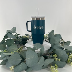 CLEARANCE Custom Laser Engraved YETI Rambler 25oz Mug with Straw Lid