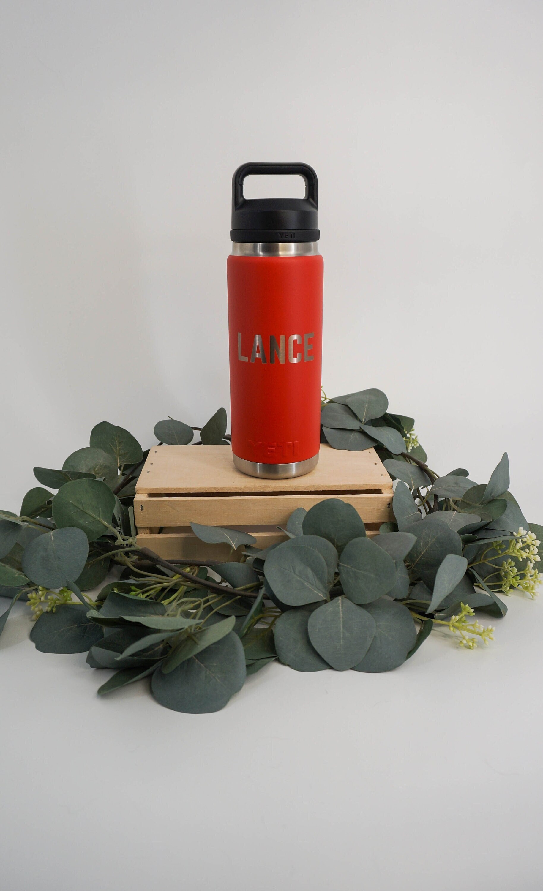 Custom Laser Engraved 64oz YETI Water Bottle with Chug Cap – Curated by  Kayla