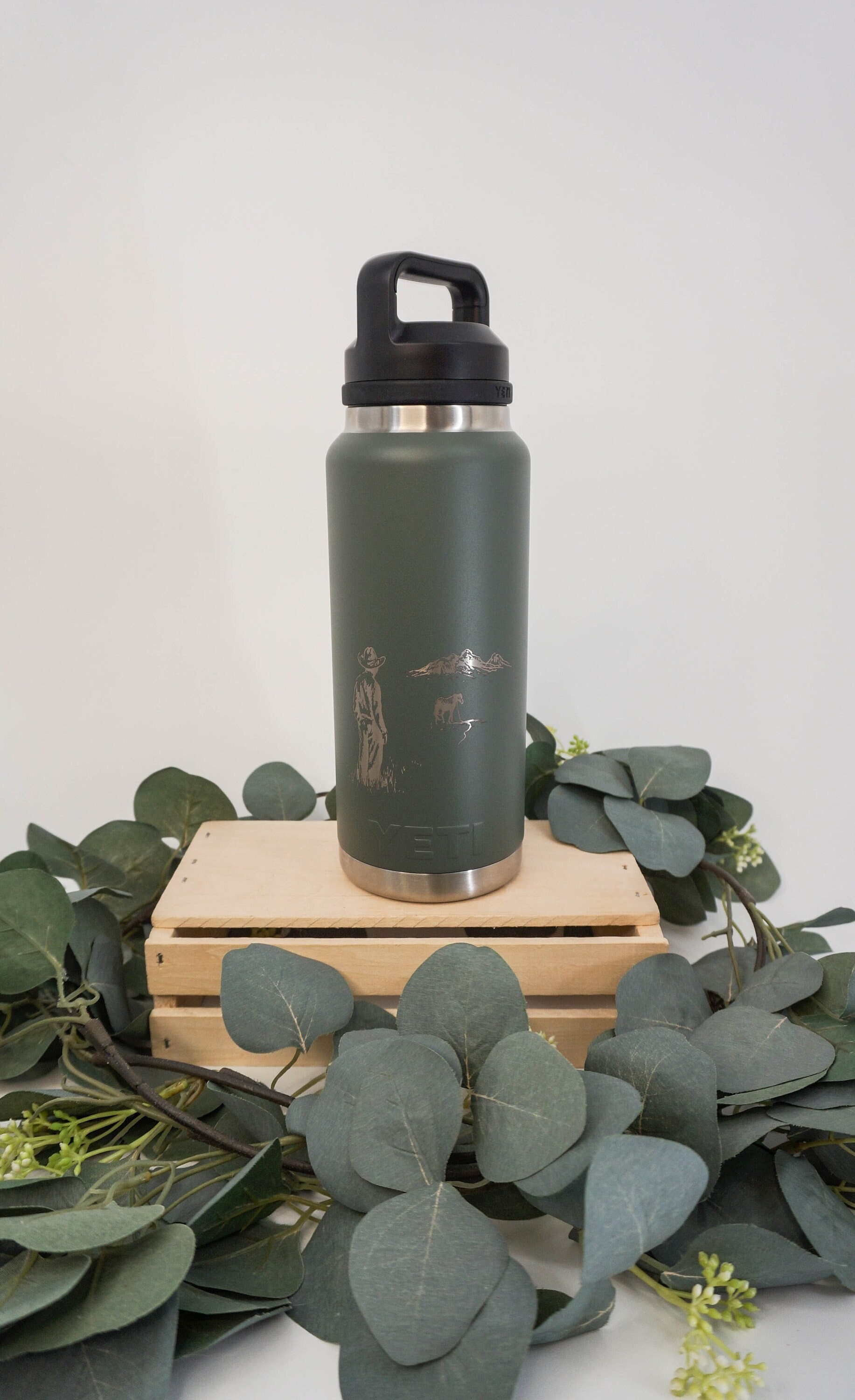 Skin for Yeti Rambler 64 oz Bottle - Solid State Olive Drab by Solid Colors