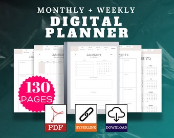 2024 Digital Planner, Remarkable 2 Template, Hyperlinked Monthly & Weekly Planning Tool, Habit Tracker, Project Organizer, Goal Setting |PDF