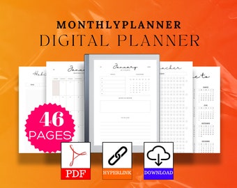 Digital Planner 2024, Remarkable 2 Template, Kindle Scribe, Boox, Ipad Journal, Daily, Monthly, Annual, Habit Tracker, Task Tracker |PDF|