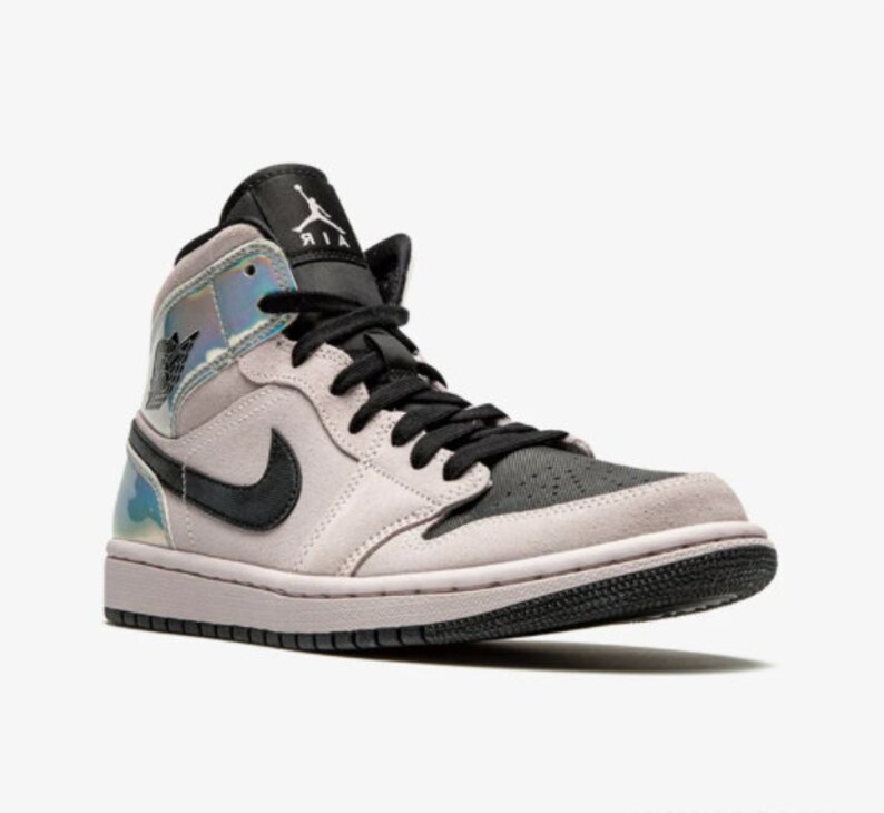 nike air jordan 1 mid dirty powder iridescent
