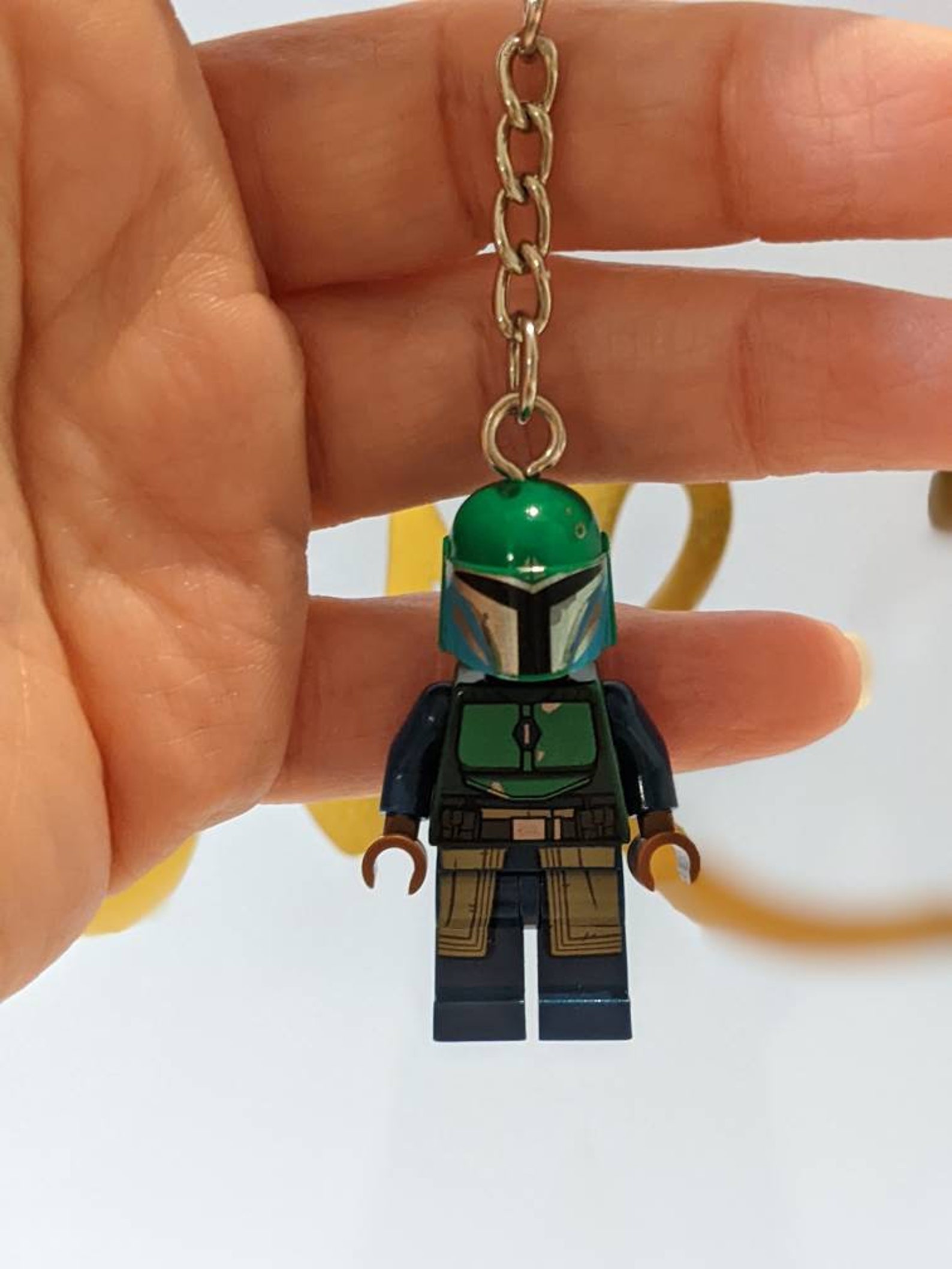 Lego the Mandalorian Keychain Din Jarin Minifigure Key Chain Etsy