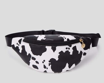 cow print fanny pack