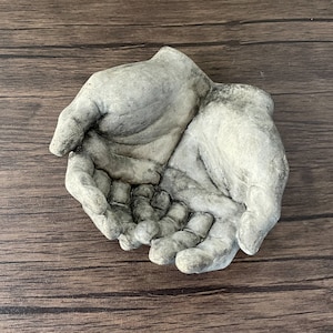 Large Concrete Hands Tray | Concrete Hand Bowl | Hands Statue | Concrete Bowl | Concrete Bowl Planter | Hand Garden Statue