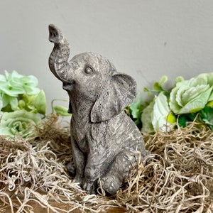Concrete Elephant Statue | Elephant Garden Statue | Elephant Decor | Elephant Gifts | Elephant Baby Shower Decor | Safari Nursery Decor