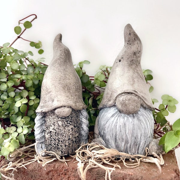 Garden Gnome Couple Statues | Gnome Pair | Concrete Gnome Garden Statues | Grandparents Gifts | Cement Garden Gnome | Garden Gnomes