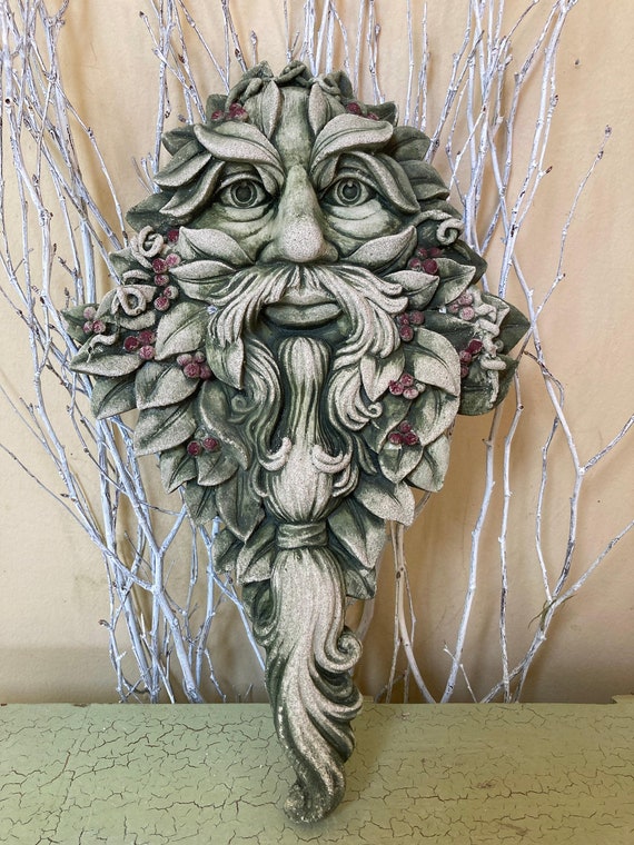 Large Green Man Christmas Berries & Beard | Hanging Tree Man