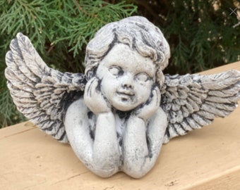 Handmade Concrete Angel Wings Statue | Cherub Statue | Memorial Gift| Religious Gifts | Concrete Garden Statues