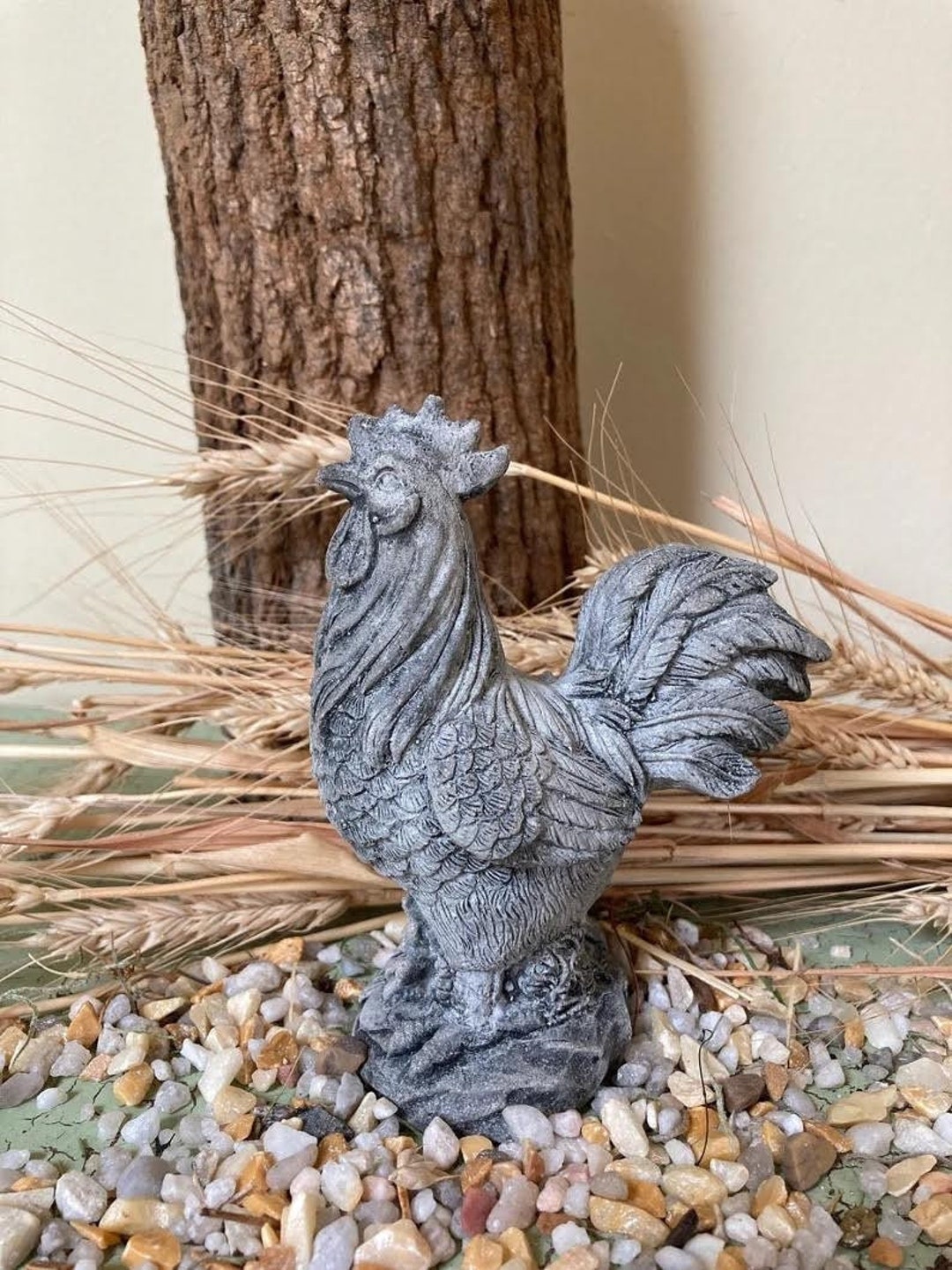Concrete Rooster Statue Farm Animals Garden Statue Rooster Etsy