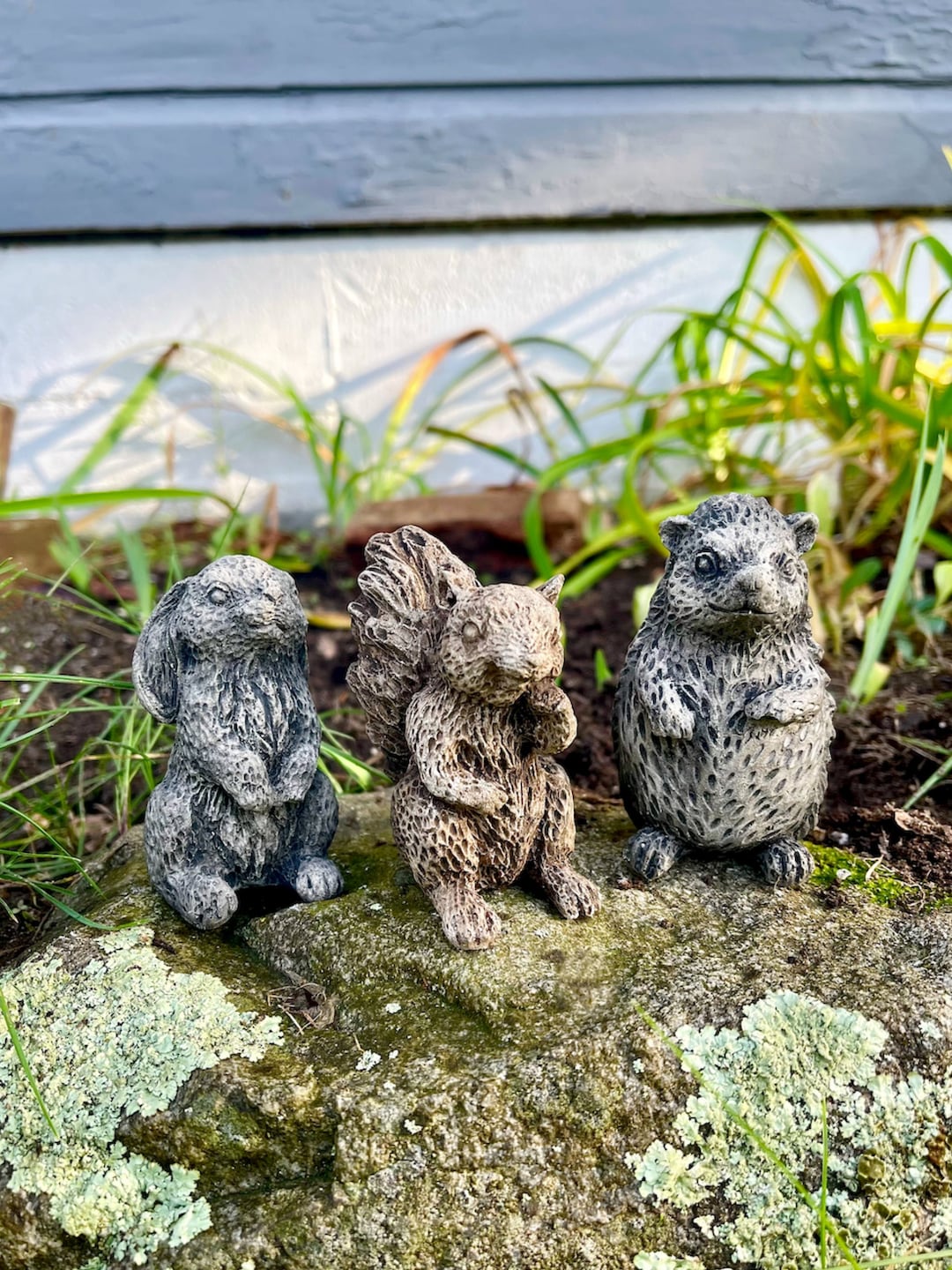 Woodland Animals Concrete Garden Statues Woodland Nursery Etsy
