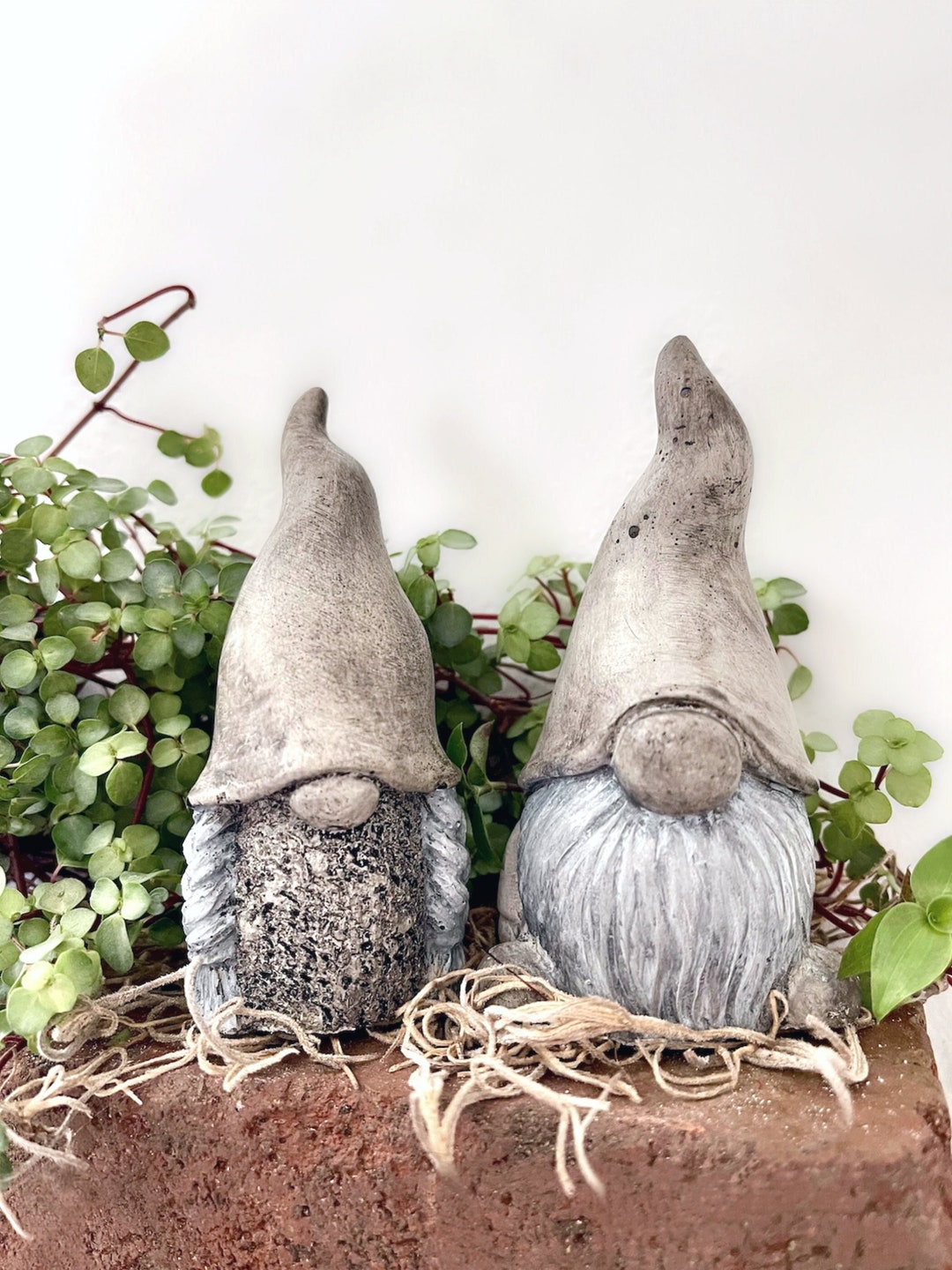 Garden Gnome Couple Statues Gnome Pair Concrete Gnome Garden Statues