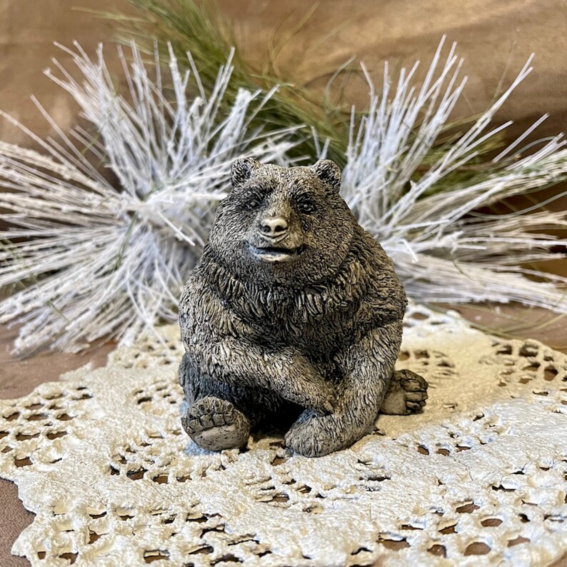 Bear Decor Bear Statues Grizzly Bear Garden Statue Black Etsy