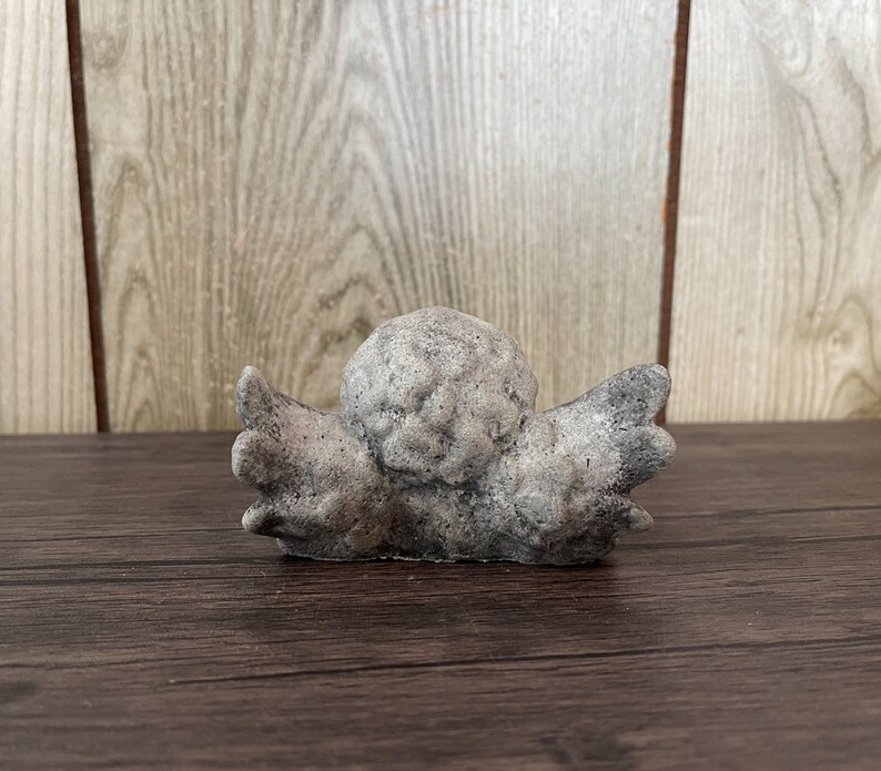 Concrete Cherub Statue Angel Figurine Handmade Concrete Etsy