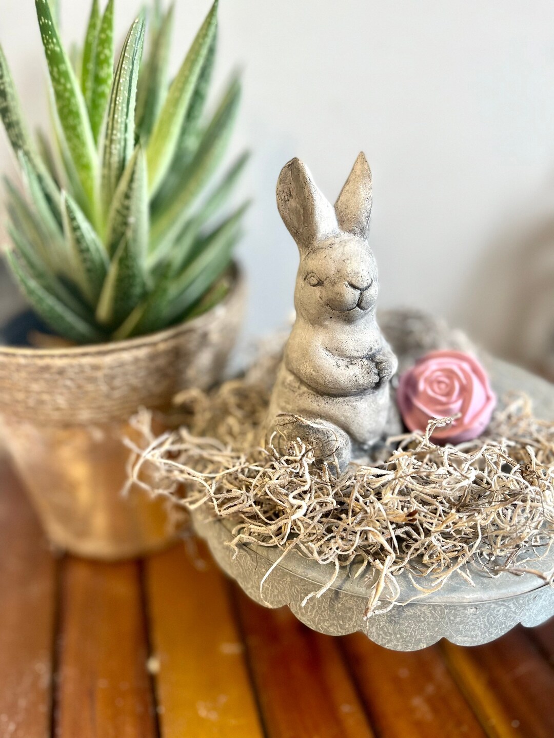 Bunny Garden Statue Concrete Rabbit Statue Bunny Statue Etsy