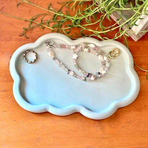 Cloud Trinket Tray | Modern Concret Tray | Minimalist Jewelry Dish | Handmade Jewelry Tray | Clouds Art Trinket Dish | Gifts Under 30