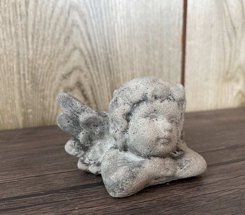 Concrete Cherub Statue Angel Figurine Handmade Concrete Etsy