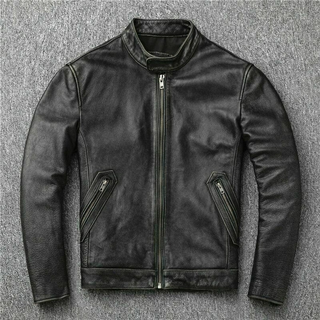 Mens Motorcycle Biker Vintage Cafe Racer Distressed Black - Etsy