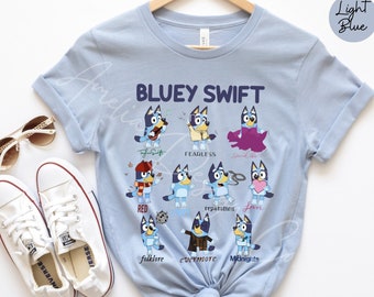 Swiftie Bluey Adult Shirt | Taylor Eras T-shirt | Mommy and Me Matching Shirts | T. Swift Mother's Day Gift