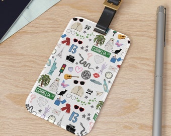 Eras Lyrics Icons Luggage Tag | Eras Concert Bag Tag | Traveling Purse Info Tag | Gift for Wife | Friend | Mother&#39;s Day