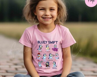 Swiftie Bluey Inspired YOUTH Shirt | Taylor Eras Kids T-Shirt | Mommy and Me Matching Shirts | T. Swift Gift for Child | Daughter Son Gift