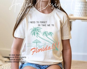 Florida!!! Tortured YOUTH Shirt | I Need To Forget Kids Shirt | Take Me To Florida | Taylor Vacation T-Shirt | Destin Child Gift