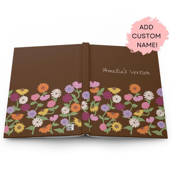 Custom Name Eras Piano Flowers Hardcover Notebook | Surprise Songs Flowers Matte Journal | Subtle Fan Gift | Christmas Gift